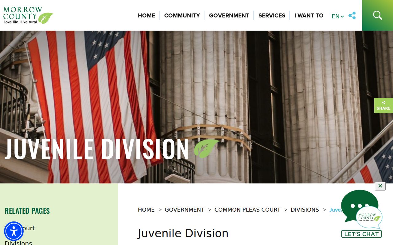Morrow County case search Juvenile Division official page
