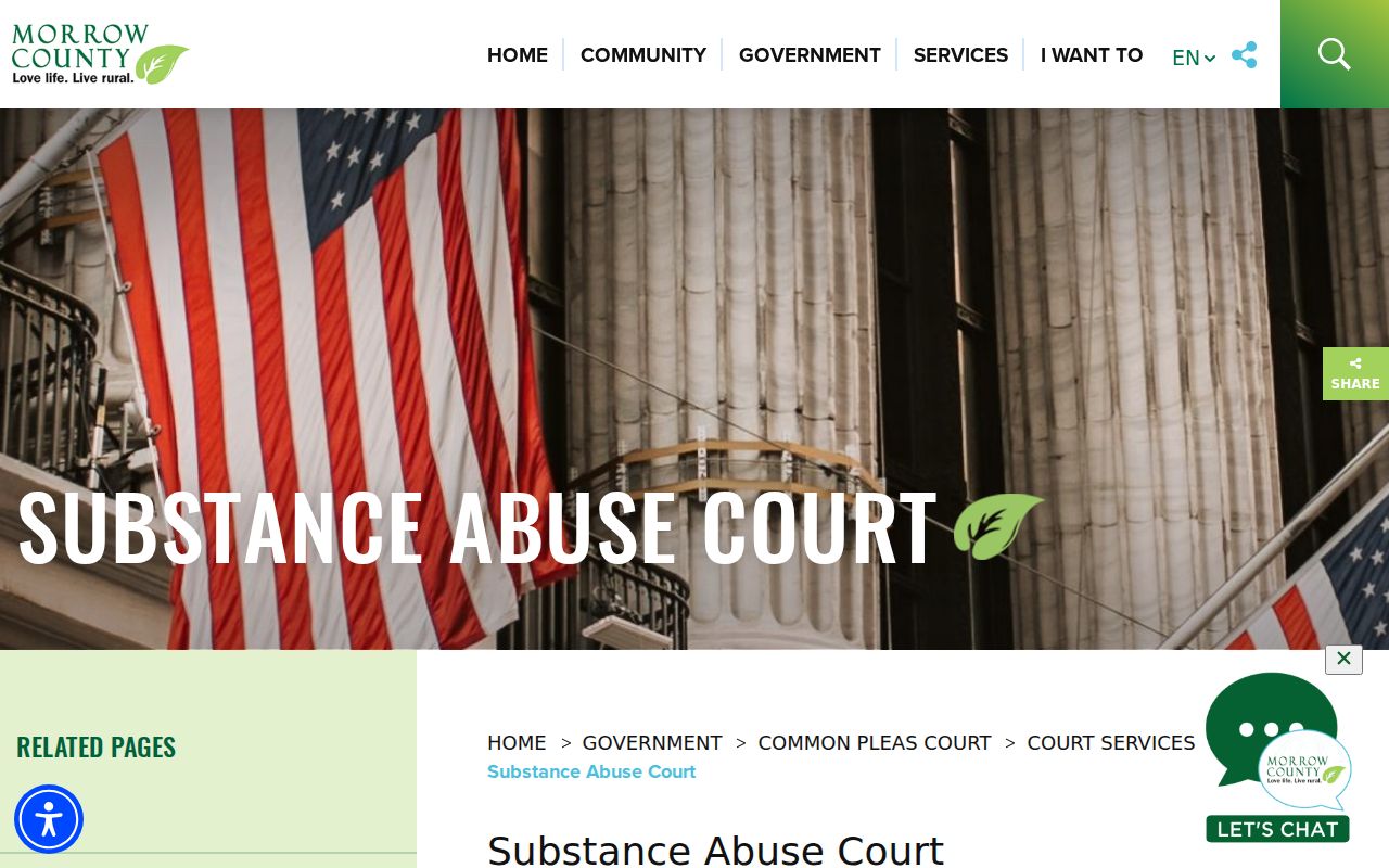 Morrow County criminal docket Substance Abuse Court program page